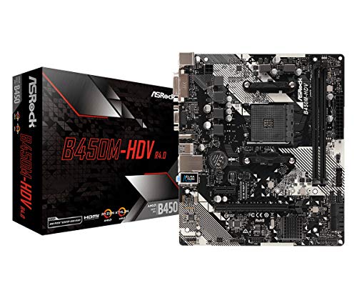 Asrock B450M-HDV R4.0 Socket AM4 AMD Promontory B450 DDR4 SATA3&USB3.1 M.2 A&GbE MicroATX scheda madre
