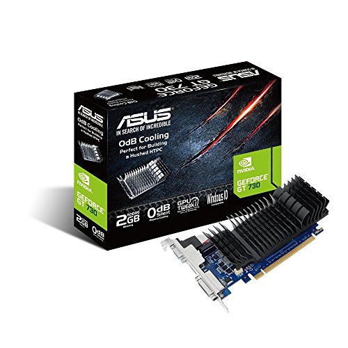 ASUS NVIDIA GeForce GT 730, Scheda Grafica, 2GB GDDR5, PCIe 2.0, HDMI, DVI, D-Sub, Supporta Fino a 3 Monitor, Design a due Slot, Ridotto Consumo Energetico, GPU Tweak II, Blu Nero
