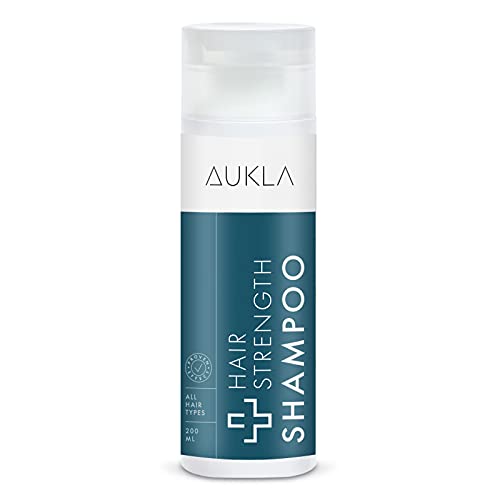 AUKLA Hair Strength - Shampoo rinforzante, riduce la caduta dei capelli e stimola la ricrescita, dermatologicamente testato, prodotto in Germania, 200 ml