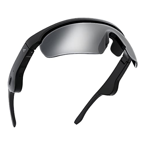 Avantree SG188 Occhiali da sole Bluetooth da uomo, Protezione UV400 & Lenti Polarizzate, Sport, Ciclismo design con orecchio scoperto