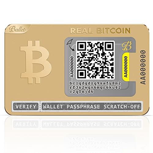 Ballet REAL Bitcoin, Edizione Gold - Portafoglio fisico di criptovaluta con supporto multi-valuta, il più facile portafoglio di stoccaggio a freddo di criptovaluta (singolo)