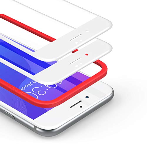 BANNIO Pellicola Protettiva per iPhone 7 Plus iPhone 8 Plus,[Telaio di Installazione Incluso],[2 Pacco] Pellicola Vetro Temperato Full Screen con Alta Trasparente per iPhone 7 Plus 8 Plus-Bianco