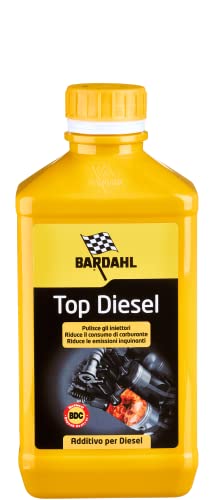 Bardahl 120040 - 2 Litri, Top Diesel, Additivo Auto per Motori Diesel, Pulitore Iniettori, Riduzione Fumo dello Scarico, Riduzione Consumo di Carburante