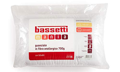 Bassetti Guanciale Fibra Anallergica 700 Made in Italy Misure 50x80 cm