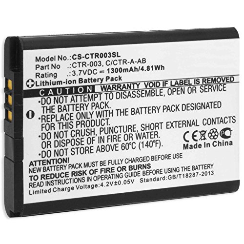 Batteria per Nintendo 3DS - Nintendo 2DS, new 2DS XL, N2DS XL - Controller di Nintendo Wii U Pro (sostituisce batteria originale Nintendo CTR-001, CTR-003)