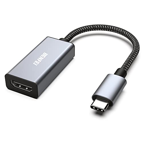 BENFEI Adattatore da USB C a HDMI 4K, adattatore Thunderbolt 3 a HDMI compatibile con MacBook Pro 2019 2018 2017, Samsung Galaxy S10   S9 e altro [guscio in alluminio e cavo in nylon]