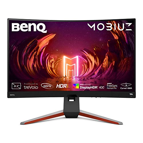BenQ MOBIUZ EX3210R Monitor Curvo Gaming (32 pollici, 2K, 165 Hz, 1ms, HDR 400, FreeSync Premium Pro, telecomando, 144 Hz compatible)