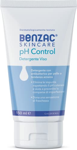 Benzac Skincare pH Control, Detergente Viso per Combattere l Acne, Elimina le Impurità e Rispetta il pH Cutaneo, Detergente per la Pulizia Viso con Complesso di Gluconolattone, Niacinamide e Zinco