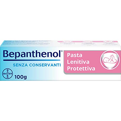 Bepanthenol Pasta Lenitiva Protettiva con Pantenolo 5%, Crema Cambio Pannolino Neonato, Senza Ossido di Zinco, 100 g