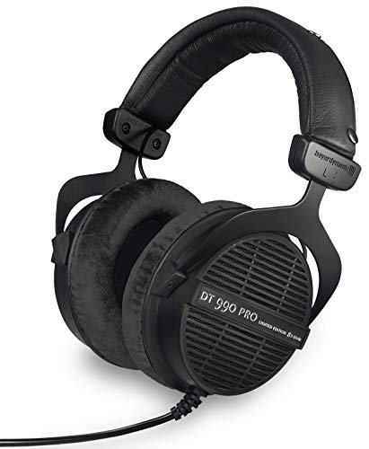 beyerdynamic Dt 990 Pro Over-Ear Studio Monitor Cuffie - Costruzione Stereo Open-Back, Cablato (80 Ohm, Nero (Edizione Limitata))