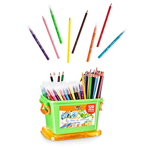 BIC Kids, My Colouring Box, Colori per Bambini, Set Colore con 60 Matite Colorate + 60 Pennarelli Colorati, Idea Regalo, Cancelleria Casa e Scuola, 120 Unità