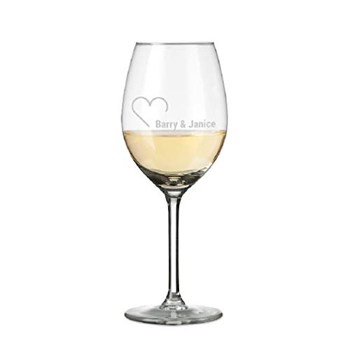 Bicchiere da Vino Personalizzato con Nome - Bicchiere da Vino Bianco Inciso con Nome: Personalizzabile con Testo, Design e Caratteri Diversi
