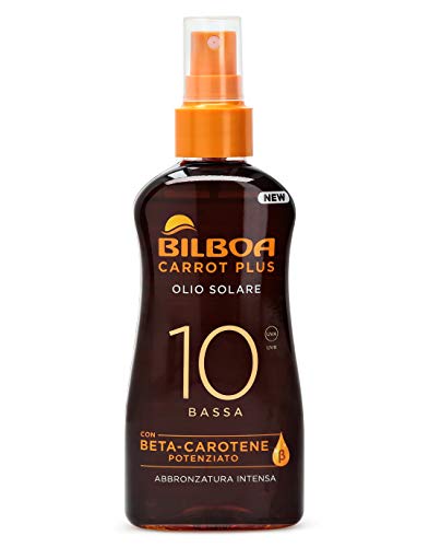 Bilboa Carrot Plus, Olio Solare Spray SPF 10, Olio Abbronzante Corp...