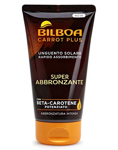 Bilboa Carrot Plus, Unguento Super Abbronzante, con Betacarotene e Oli Vegetali per una Abbronzatura Intensa e Duratura, Effetto Idratante e Nutriente, Dermatologicamente Testato, 150 ml