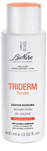 Bionike Triderm - Doccia Schiuma Syndet Riacidificante PH 3,5, per Pelli Sensibili e Intolleranti, Detergente Corpo Delicato e Riequilibrante per Lavaggi Frequenti