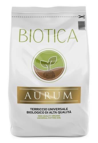 BIOTICA Aurum Terriccio Fertilizzato con Humus di Lombrico - Naturale Universale di Alta qualità (20 Litri)