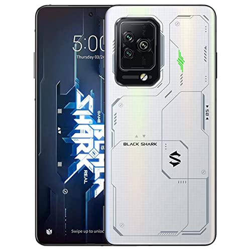 Black Shark 5 Pro Telefono da gioco 5G versione UE, 12 + 256 GB smartphone Snapdragon 8 Gen 1, carica 120 W, batteria 4650 mAh, trigger pop-up magnetici, 6,67  AMOLED 144 Hz, Dual Sim, NFC, bianca
