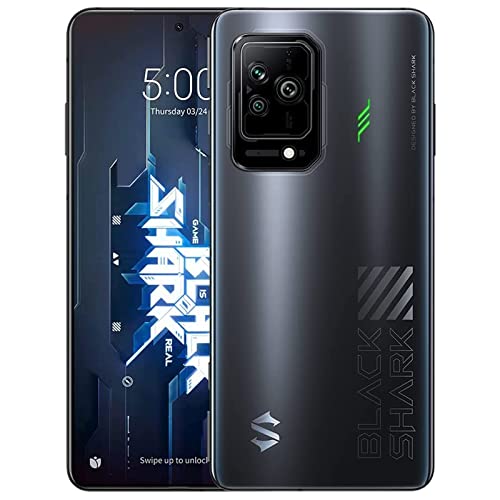 Black Shark 5 Telefono da gioco 5G versione UE, smartphone Snapdragon 870, batteria 120 W Hyper Charge 4650 mAh, trigger pop-up magnetici, 6,67  AMOLED 144 Hz, Dual Sim, NFC, 12 + 256 GB, nero