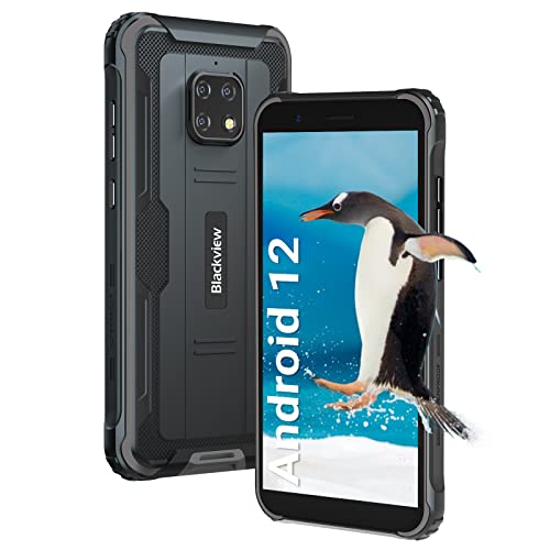 Blackview BV4900 Pro Rugged Smartphone Dual SIM 4G Android 12.0 7G+64GB 256GB Espandibile Telefono Indistruttibile 5580mAh 5.7  HD Cellulare Impermeabile Fotocamera 13MP+5MP OTG GPS Face ID NFC(Nero)