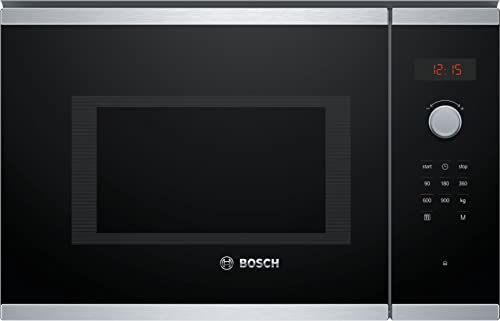 Bosch Serie 4 BFL553MS0 Incasso Microonde combinato 25L 900W Nero, Acciaio inossidabile Microonde (Incasso, Microonde combinato, 25 L, 900 W, Pulsanti, Manopola, Nero, Acciaio inossidabile)