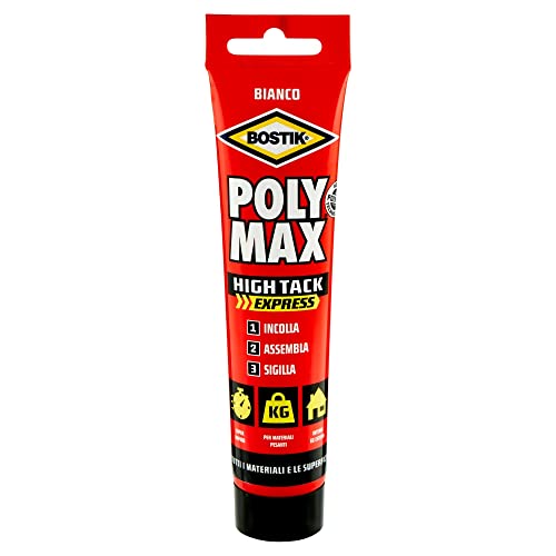 BOSTIK Poly Max High Tack Express colla di montaggio e sigillante universale super forte, tenuta istantanea tubo 165g bianco