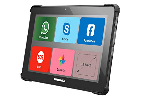 Brondi Amico Tablet 10.1 pollici, Wi-Fi e Rete 3G, Dual SIM standard, Sistema operativo Android, con Icone Grandi e Funzionalità Cellulare, Nero