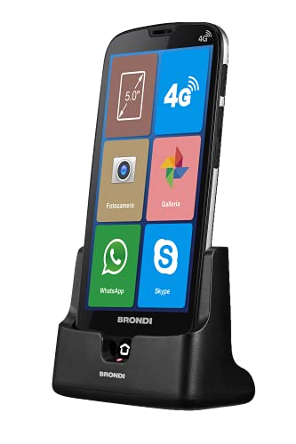 BRONDI Amico XS - Smartphone Dual Sim, Connettore reversibile Type-C, Android 10, Nero, 5.0 