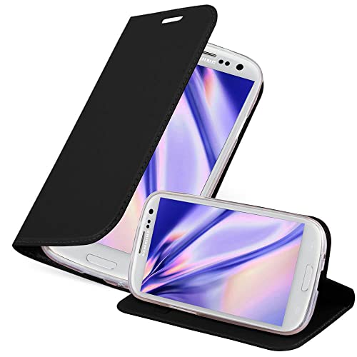 Cadorabo Custodia Libro per Samsung Galaxy S3   S3 NEO in CLASSY NERO – con Vani di Carte, Funzione Stand e Chiusura Magnetica – Portafoglio Cover Case Wallet Book Etui Protezione