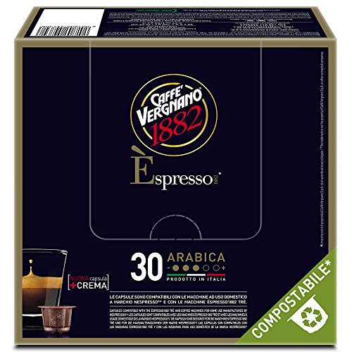 Caffè Vergnano 1882 Èspresso Capsule Caffè Compatibili Nespresso Compostabili, Arabica- 8 confezioni da 30 capsule (totale 240)