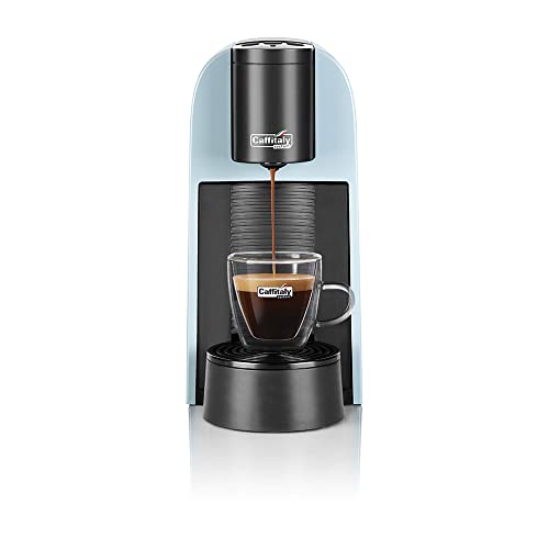 Caffitaly System - VOLTA S35 Macchina da Caffè Espresso per Capsule Originali R-Smart - Compatta, Veloce e Silenziosa, Poggia Tazze Regolabile, Celeste