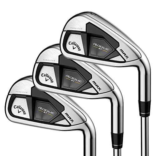 Callaway Golf Rogue ST Max Iron Set di 7 mazze da golf (mano destra, albero in acciaio, flessibile regolare, 4 ferro da stiro, PW, set di 7 mazze)