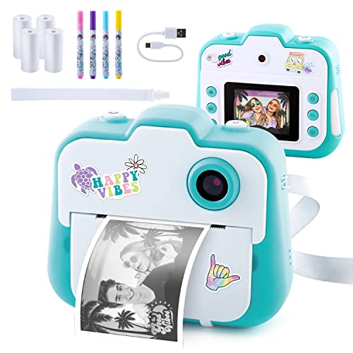 Canal Toys- CLK 001 Fotocamera con Stampa istantanea Fotografica, Selfie e Video-Carta Termica per 250 Foto-Display LCD-da 8 Anni, Colore Azzurro