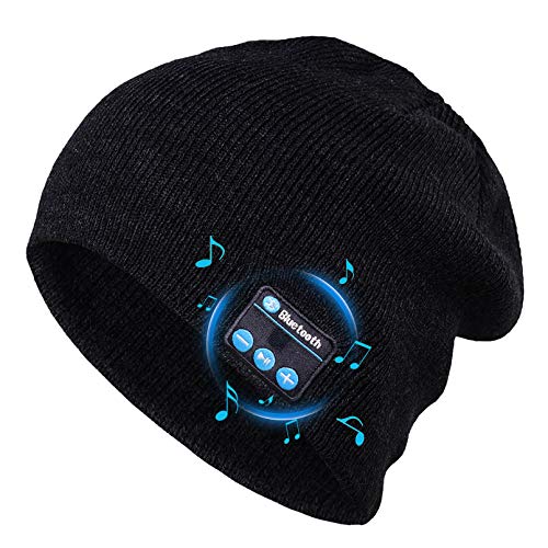 Cappello Bluetooth V5.0 Uomo Donna Invernali, Caldo Lavorato a Maglia Senza Fili Bluetooth Cuffia Musica Cappello con Altoparlanti Stereo HD per Corsa Sci Escursionismo, Regalo di Natale