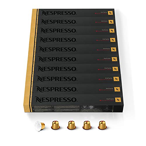CAPSULE NESPRESSO ORIGINALI - Volluto Decaffeinato, 100 Capsule Nespresso, Caffè Decaffeinato, Linea Original, Capsule Riciclabili Nespresso