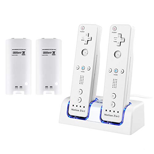 Caricatore per telecomando Wii, stazione di ricarica Surnous per Wii Remote Docking Station per Wii Charger per Wii per stazione di ricarica Wii