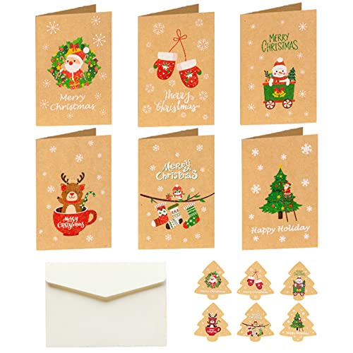 Cartoline di Natale ZHSIHAI Regalo Natale Cartoline 36 Biglietti di Natale con 36 Buste e 36 Adesivi Set Di Cartoline Di Natale Auguri Natalizio Carte Biglietti Auguri Natale Mini Biglietti di Natale