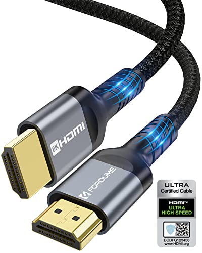 Cavo HDMI 2.1 1M, FOROUME Certificato Cavo HDMI Intrecciato ad Altissima Velocità da 48Gbps, Supporta Dynamic HDR, eARC, Dolby Atmos, 10K, 8K, 4K, PS5, Xbox Series X,Compatibile con TV Monitor e Altro