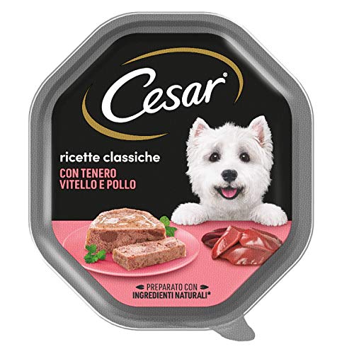 Cesar Ricette Classiche Cibo per Cane Tenero Patè con Tenero Vitel...