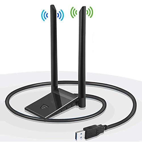 Chiave WiFi Dongle Adattatore Antenna USB per PC Wireless AC 1200 Mbps 5 GHz   867 Mbps 2,4 GHz   300 Mbps Dual Band 5dBi Rete Windows XP Vista   7 8 10 Mac OS con Cavo di prolunga