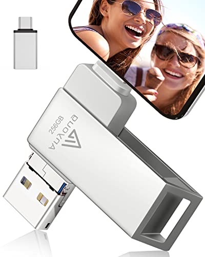 Chiavetta USB 256gb per Phone,Anyoug Pen Drive Penna USB 3.0 Pendrive 4 in 1 Photostick USB Chiave USB Type C con iOS,Android,USB C,Micro USB,Tipo C Porta Smartphone, Android, Computer, Laptop, PC