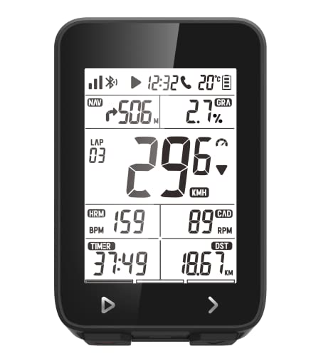Ciclocomputer GPS iGS320, Computer da bicicletta senza fili impermeabile IPX7 Navigazione GPS, Compatibile con sensori ANT+, Contachilometri MTB Tracker adatto a tutte le bici