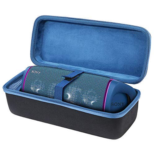 co2CREA Duro Viaggio Caso Copertina per Sony SRS-XB33 Speaker bluetooth waterproof（solo scatola） (custodia nera + interno blu)