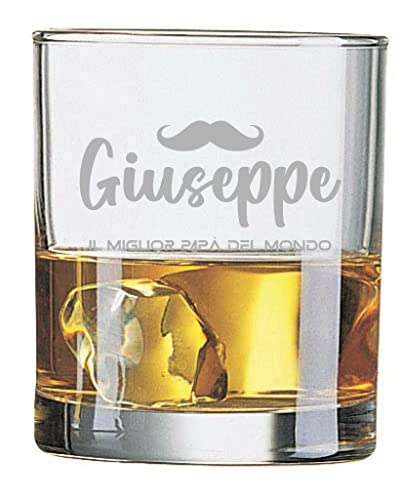 Colorfamily Bicchiere da Whisky Personalizzabile con Nome papà Mig...