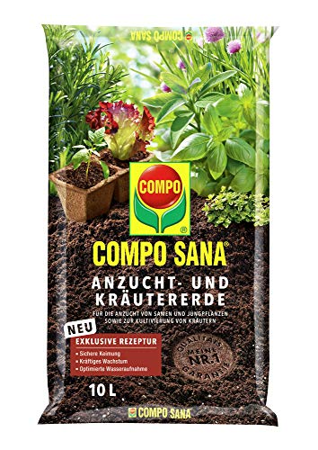 Compo 1062302 - Terriccio per coltivazione ed erbe aromatiche, 10 litri