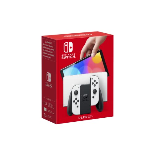 Console Nintendo Switch (modello OLED) : Nuova versione, colori intensi, schermo da 7 pollici - con un Joy-Con bianco