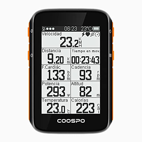 COOSPO BC200 Ciclocomputer GPS Bluetooth 5.0 ANT+, Computer Bicicletta Senza Fili Wireless con LCD schermo 2.4  Retroilluminazione Automatica, Tachimetro Contachilometri Bici Impermeabile IP67