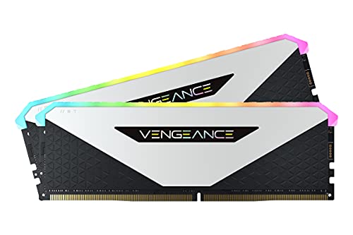 Corsair Vengeance RGB RT 32GB (2 x 16 GB), DDR4 3200MHz C16 Memoria per Desktop (Illuminazione RGB Dinamica, Ottimizzato per AMD 300 400 500 Series, Compatibile con Intel 300 400 500 Series), Bianco