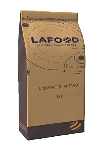 Cremor Tartaro 100% Naturale – 1KG - Lafood - Lievito alimentare secco - PRODOTTO PURO AD USO ALIMENTARE - E336