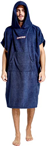Cressi Poncho Robe, Indumento Mantello Protettivo Multiuso Uomo, Blu Navy, S M 67 105 cm