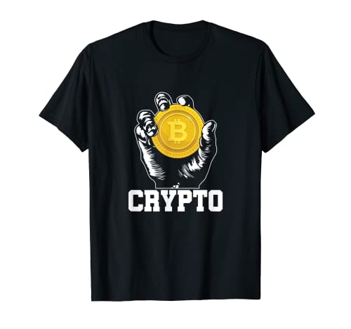Crypto Bitcoin Mano Crypto Cryptocurrency Moneta Trading Maglietta